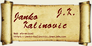 Janko Kalinović vizit kartica